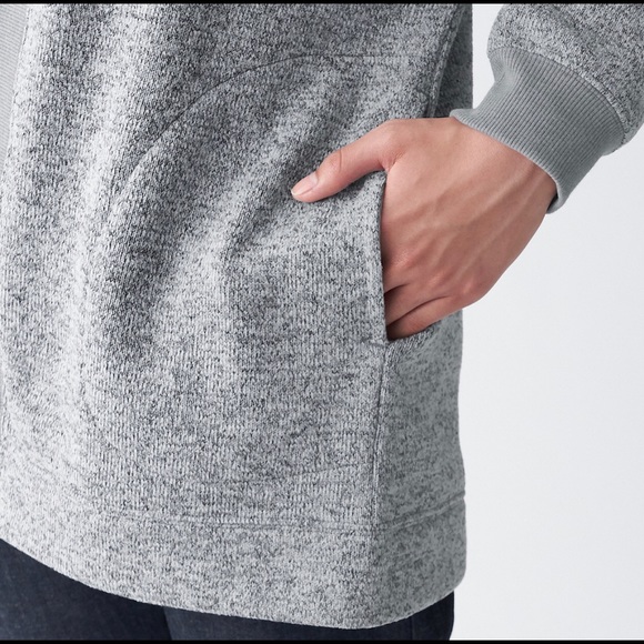 Muji Fleece Knit Wide Cardigan - Gray - XS-S - Picture 5 of 6